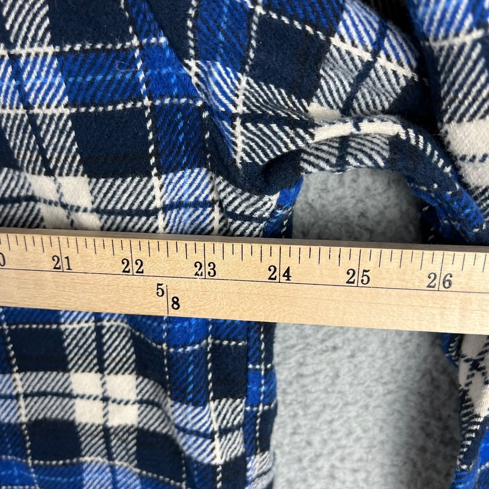 Orvis Shirt Mens Extra Large Heavyweight Flannel Blue Plaid Pockets Shacket - Picture 12 of 14